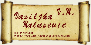 Vasiljka Malušević vizit kartica